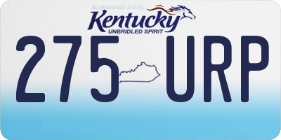 KY license plate 275URP