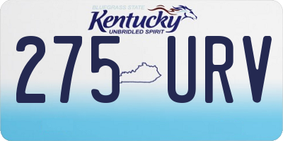KY license plate 275URV