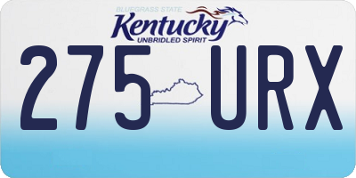 KY license plate 275URX