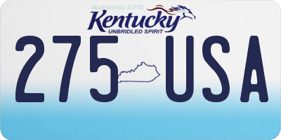 KY license plate 275USA