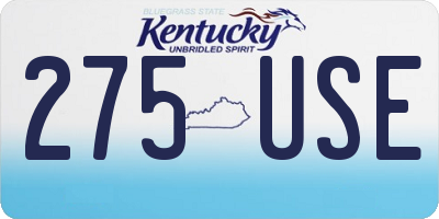 KY license plate 275USE