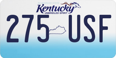 KY license plate 275USF