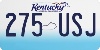 KY license plate 275USJ