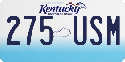 KY license plate 275USM
