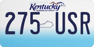 KY license plate 275USR