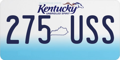 KY license plate 275USS