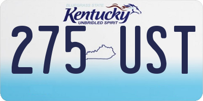 KY license plate 275UST