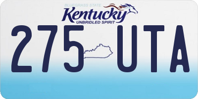 KY license plate 275UTA
