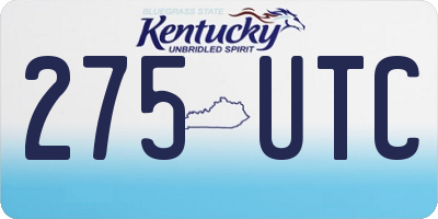 KY license plate 275UTC