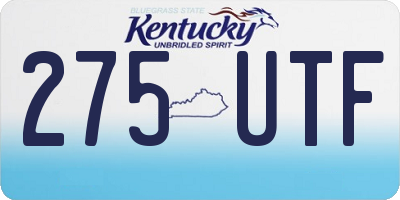 KY license plate 275UTF