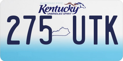KY license plate 275UTK