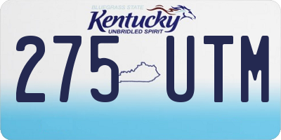 KY license plate 275UTM