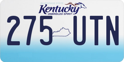 KY license plate 275UTN