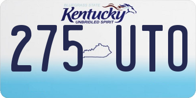 KY license plate 275UTO