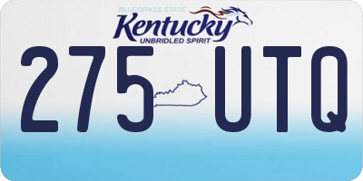 KY license plate 275UTQ