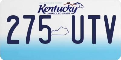 KY license plate 275UTV