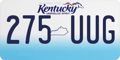 KY license plate 275UUG