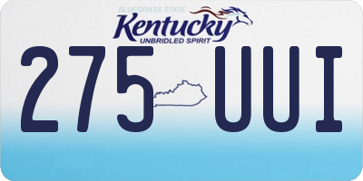 KY license plate 275UUI