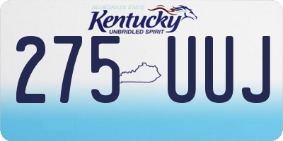 KY license plate 275UUJ
