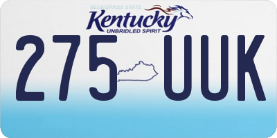 KY license plate 275UUK
