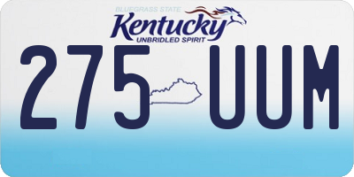 KY license plate 275UUM