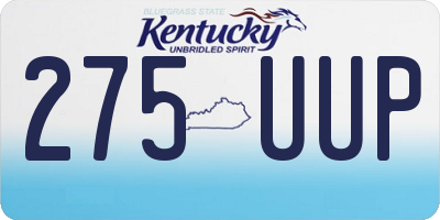 KY license plate 275UUP