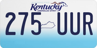 KY license plate 275UUR