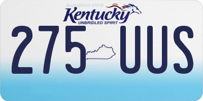 KY license plate 275UUS
