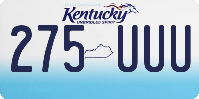 KY license plate 275UUU
