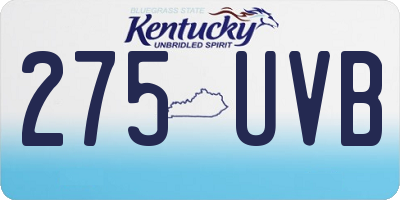 KY license plate 275UVB