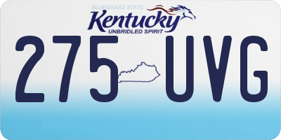KY license plate 275UVG