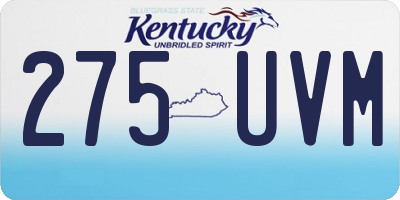 KY license plate 275UVM