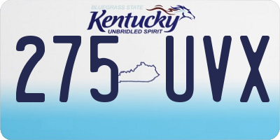 KY license plate 275UVX