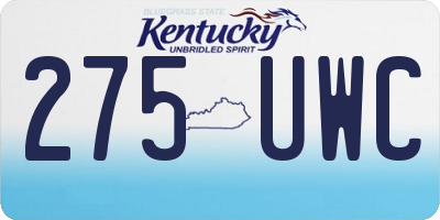 KY license plate 275UWC