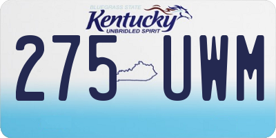 KY license plate 275UWM