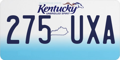 KY license plate 275UXA
