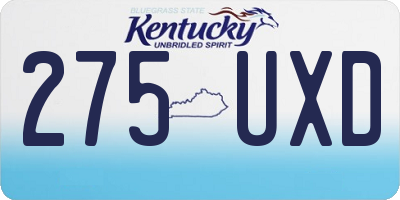 KY license plate 275UXD