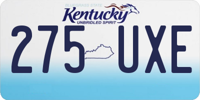 KY license plate 275UXE