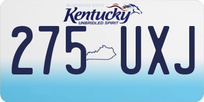 KY license plate 275UXJ