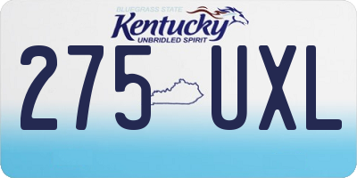 KY license plate 275UXL