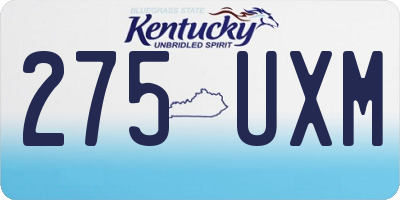 KY license plate 275UXM