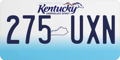 KY license plate 275UXN