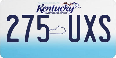KY license plate 275UXS