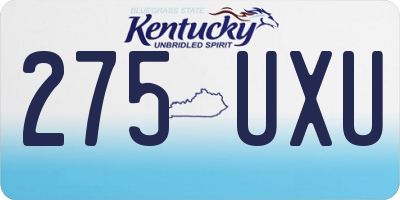 KY license plate 275UXU