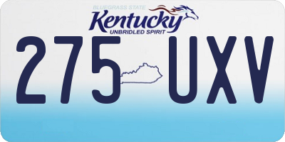 KY license plate 275UXV