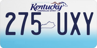 KY license plate 275UXY