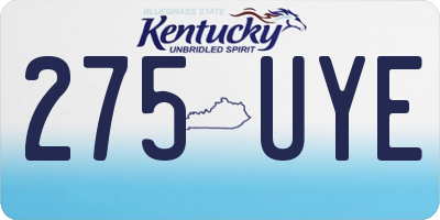 KY license plate 275UYE