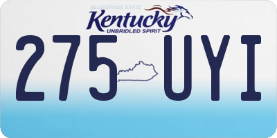 KY license plate 275UYI