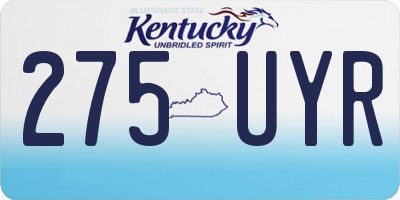 KY license plate 275UYR
