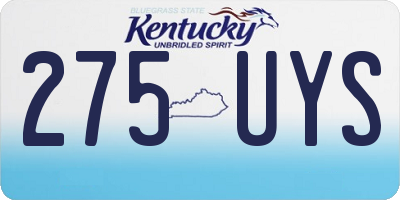 KY license plate 275UYS
